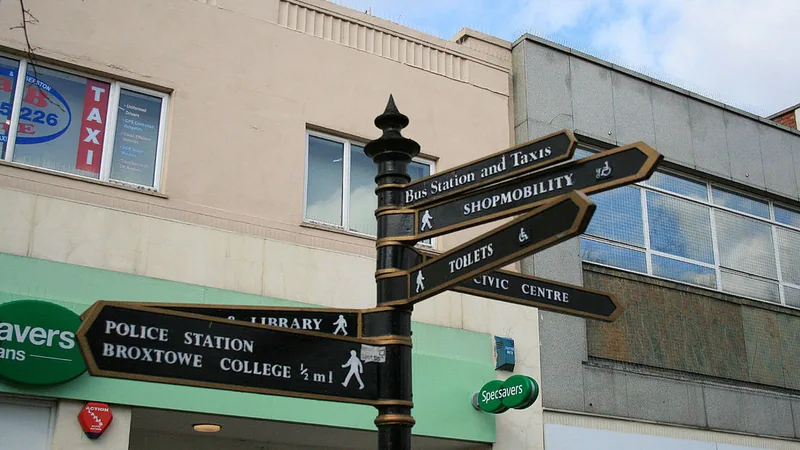 Signpost with several arrows
