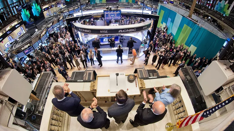 Trading screens on an exchange floor