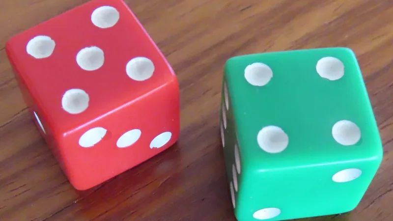 Dice on a table