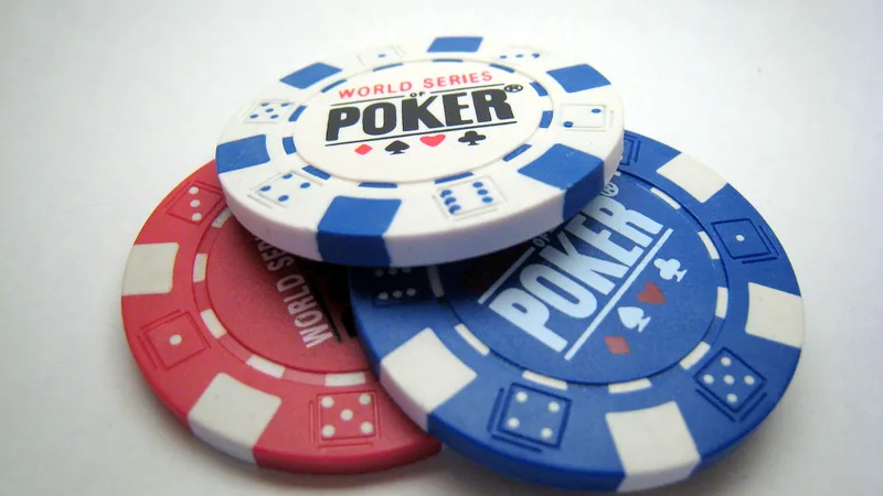 Casino chips stacked on a table