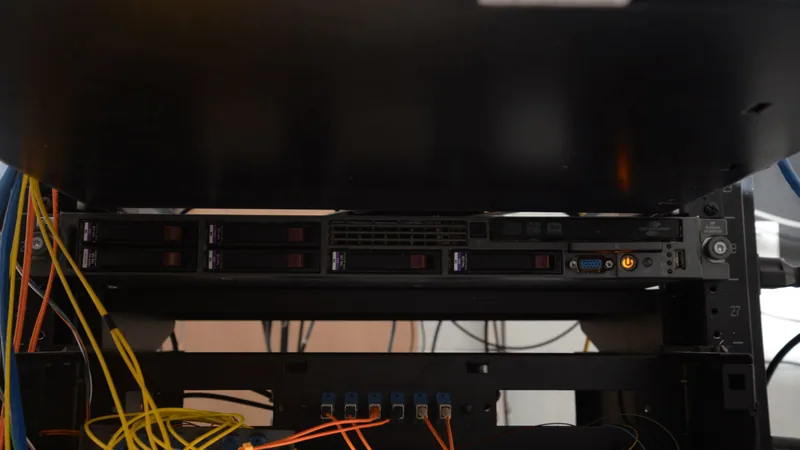 Server rack with patch cables
