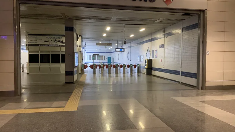 Turnstiles at an entrance