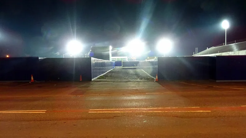 Stadium under floodlights