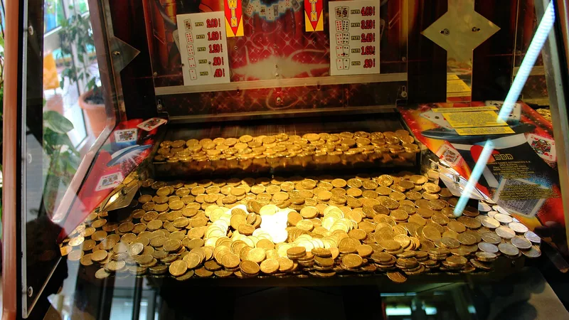 Slot machines in a row