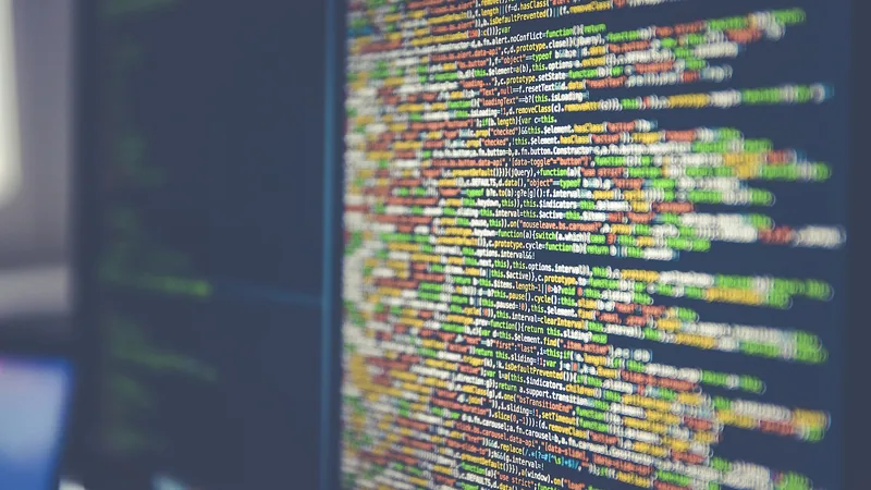 Source code on a monitor