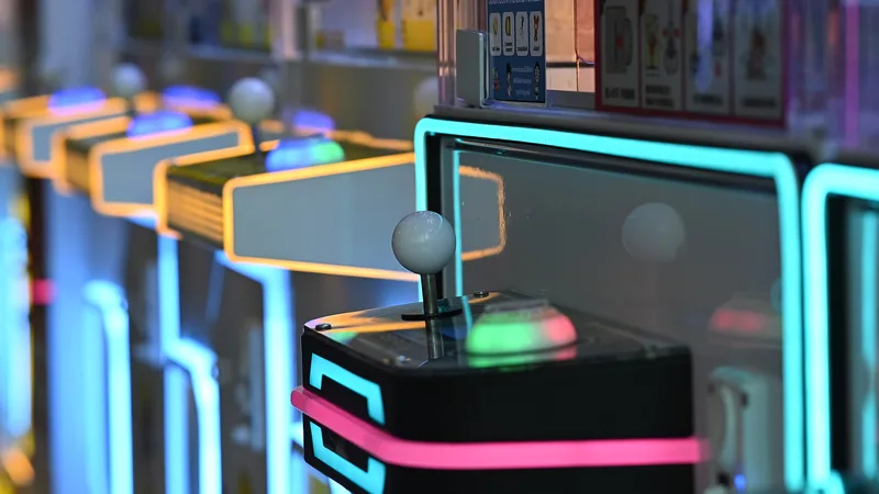 Row of arcade cabinets